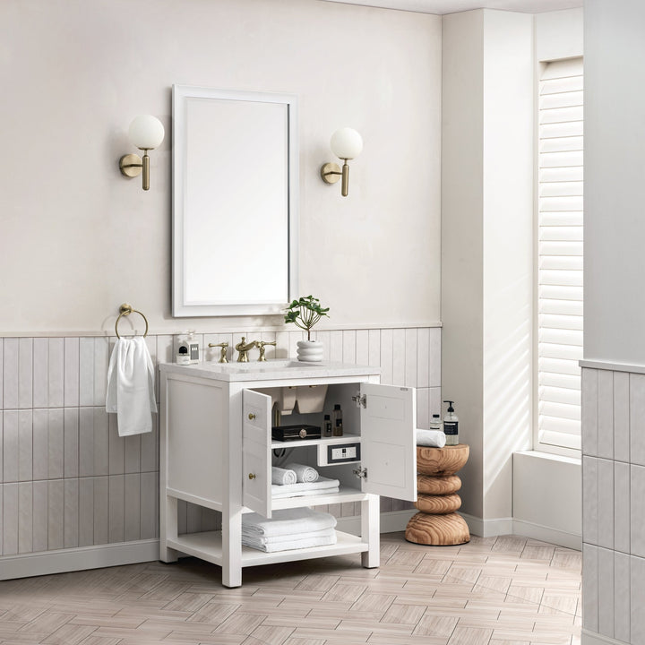 Breckenridge 30" Single Vanity, Bright White w/ 3 CM Lime Delight Top