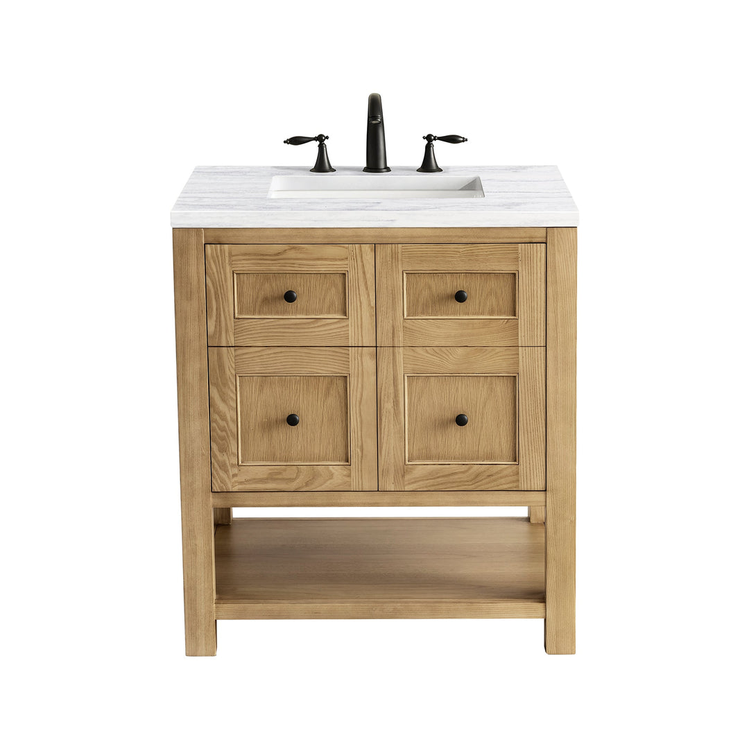 Breckenridge 30" Single Vanity, Light Natural Oak w/ 3 CM Arctic Fall Top