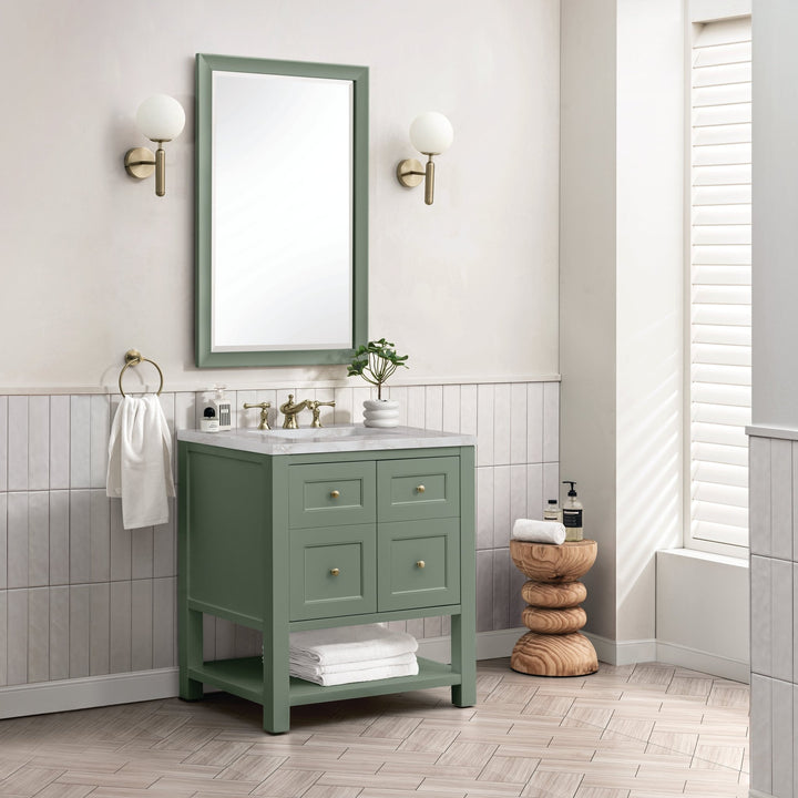 Breckenridge 30" Single Vanity, Smokey Celadon w/ 3 CM Victorian Silver Top