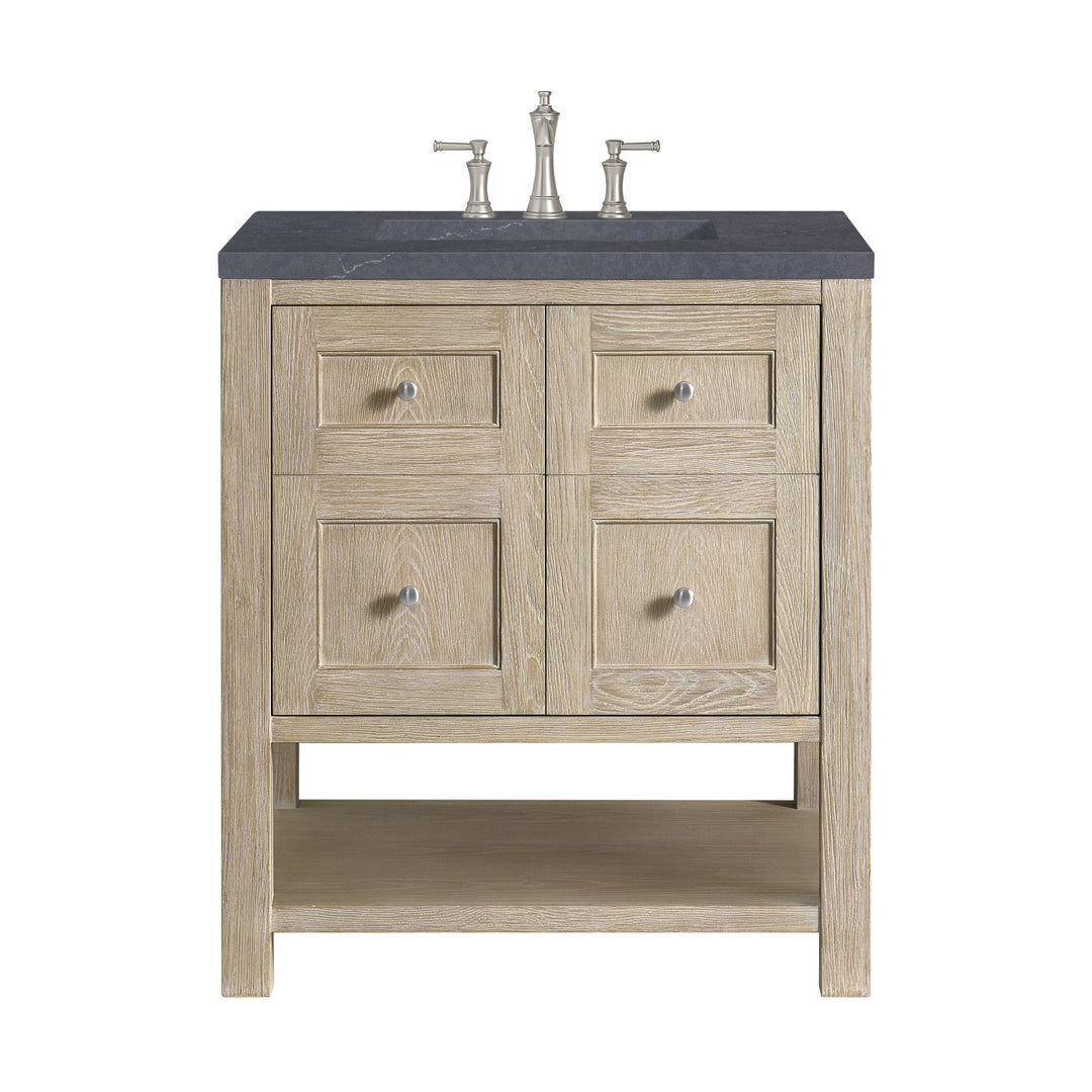Breckenridge 30" Single Vanity, Whitewashed Oak w/ 3 CM Charcoal Soapstone Silestone Top