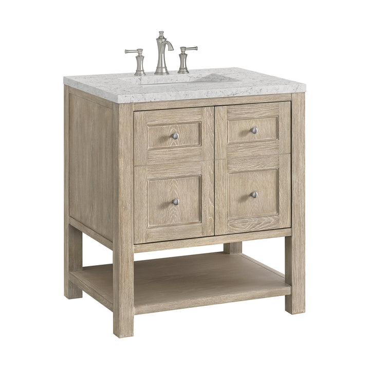Breckenridge 30" Single Vanity, Whitewashed Oak w/ 3 CM Eternal Jasmine Pearl Silestone Top