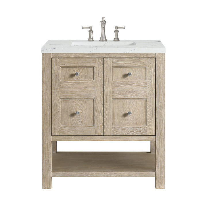 Breckenridge 30" Single Vanity, Whitewashed Oak w/ 3 CM Ethereal Noctis Silestone Top