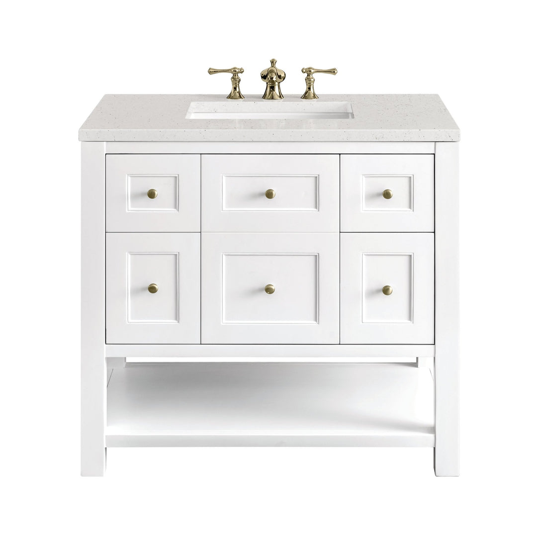 Breckenridge 36" Single Vanity, Bright White w/ 3 CM Lime Delight Top