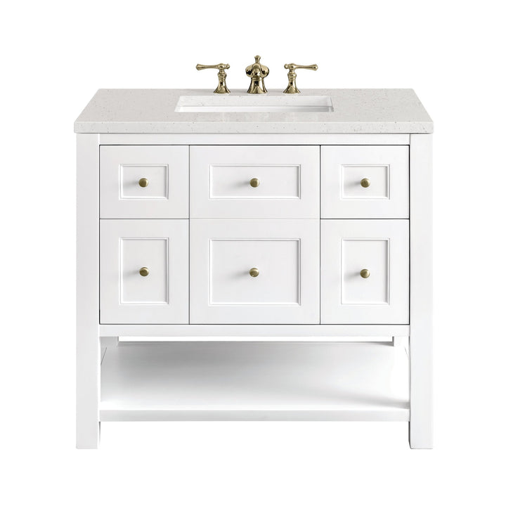 Breckenridge 36" Single Vanity, Bright White w/ 3 CM Lime Delight Top