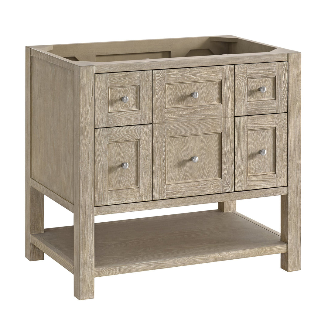 Breckenridge 36" Single Vanity, Whitewashed Oak w/ 3 CM Eternal Jasmine Pearl Silestone Top