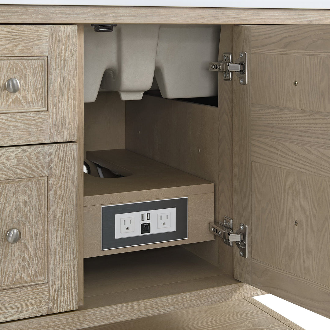 Breckenridge 36" Single Vanity, Whitewashed Oak w/ 3 CM Lime Delight Silestone Top