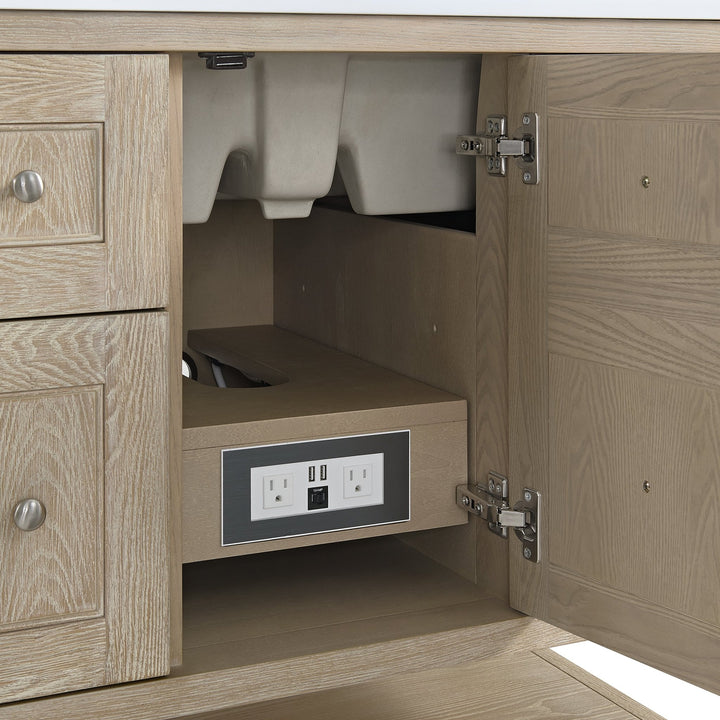 Breckenridge 36" Single Vanity, Whitewashed Oak w/ 3 CM Lime Delight Silestone Top