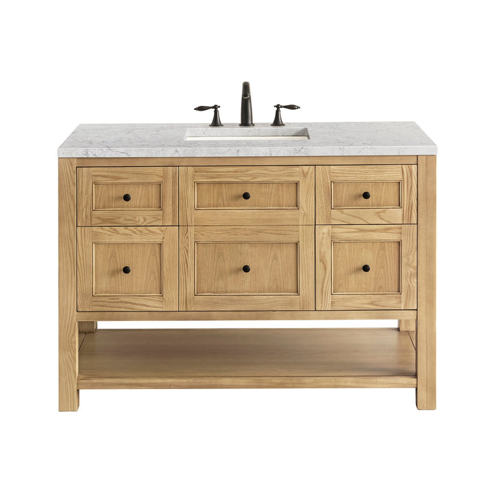 Breckenridge 48" Single Vanity, Light Natural Oak w/ 3 CM Eternal Jasmine Pearl Top w/FreePower Wireless Charger