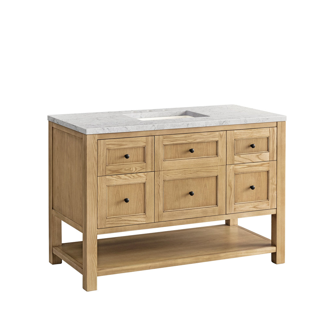 Breckenridge 48" Single Vanity, Light Natural Oak w/ 3 CM Eternal Jasmine Pearl Top w/FreePower Wireless Charger