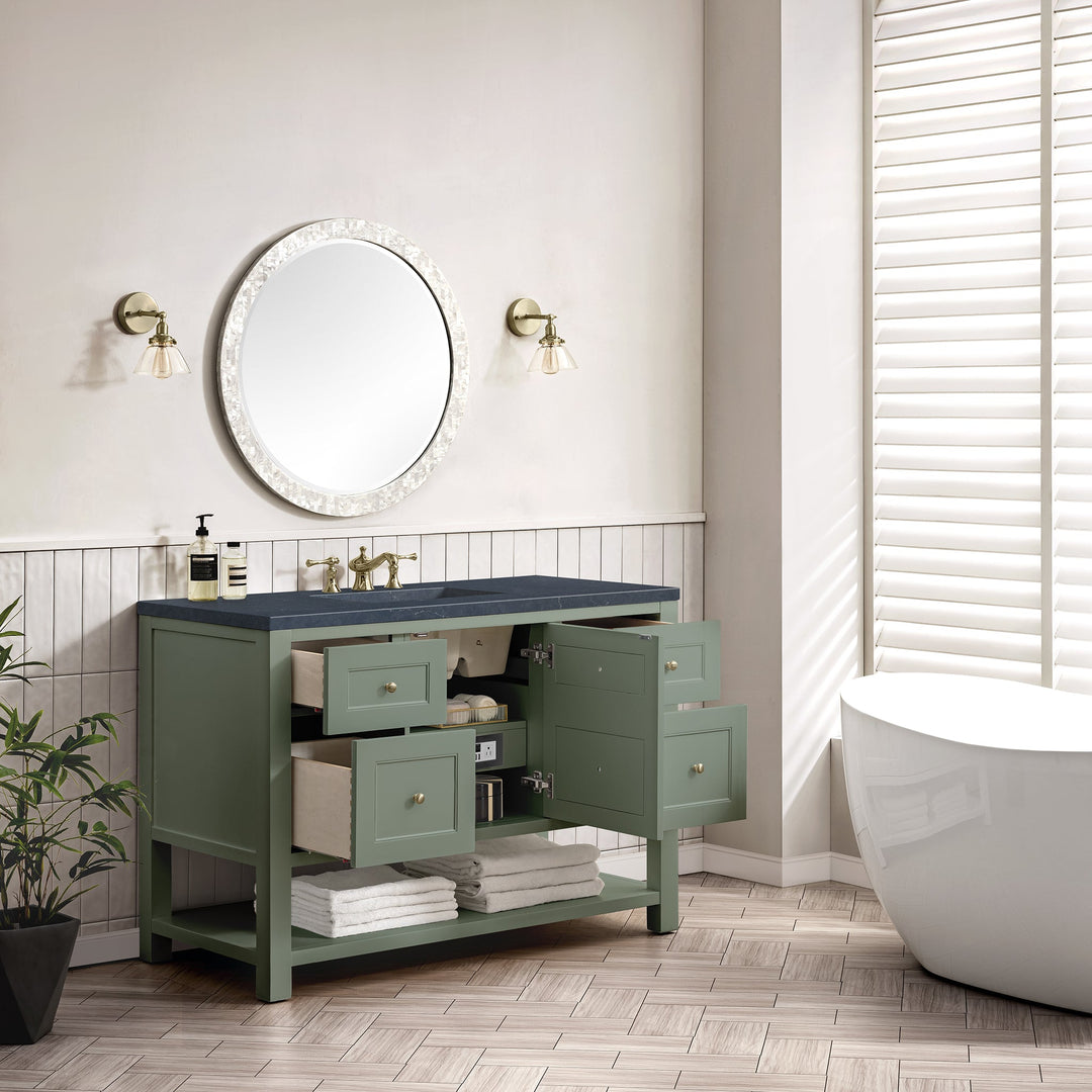 Breckenridge 48" Single Vanity, Smokey Celadon w/ 3 CM Charcoal Soapstone Top