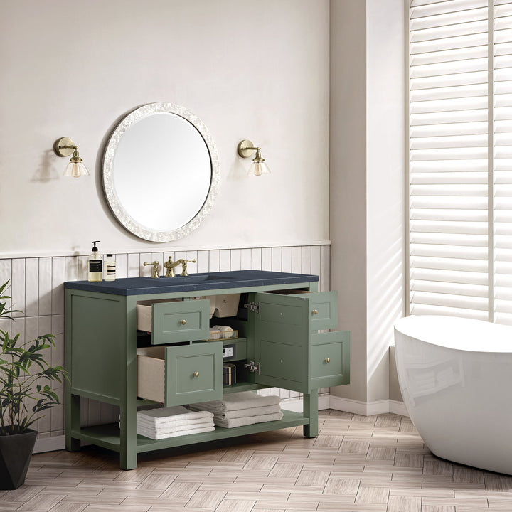 Breckenridge 48" Single Vanity, Smokey Celadon w/ 3 CM Charcoal Soapstone Top