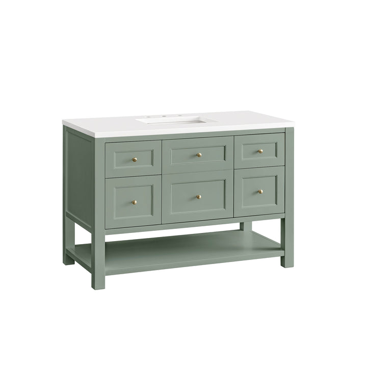 Breckenridge 48" Single Vanity, Smokey Celadon w/ 3 CM White Zeus Top