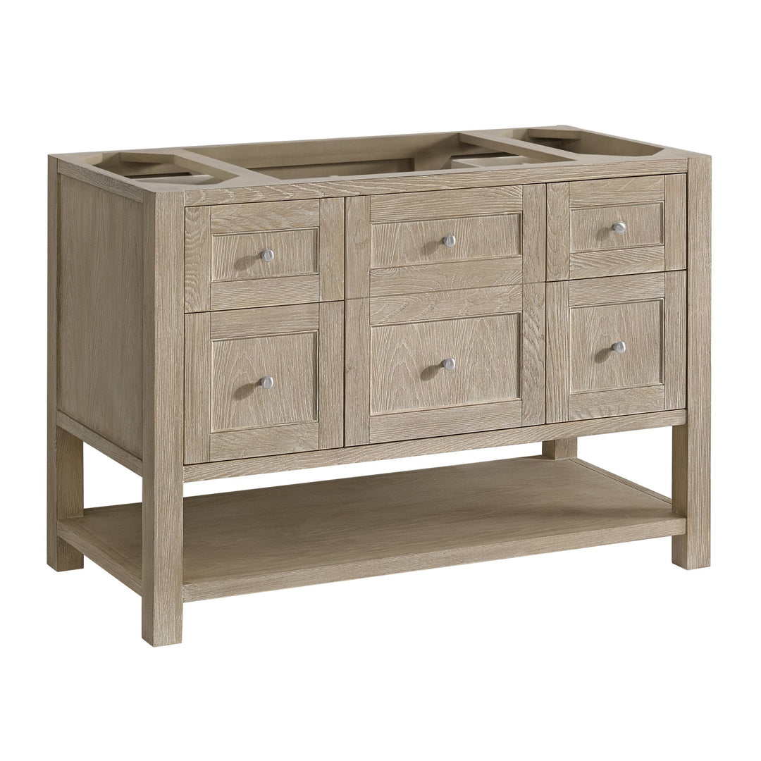Breckenridge 48" Single Vanity, Whitewashed Oak w/ 3 CM Arctic Fall Solid Surface Top