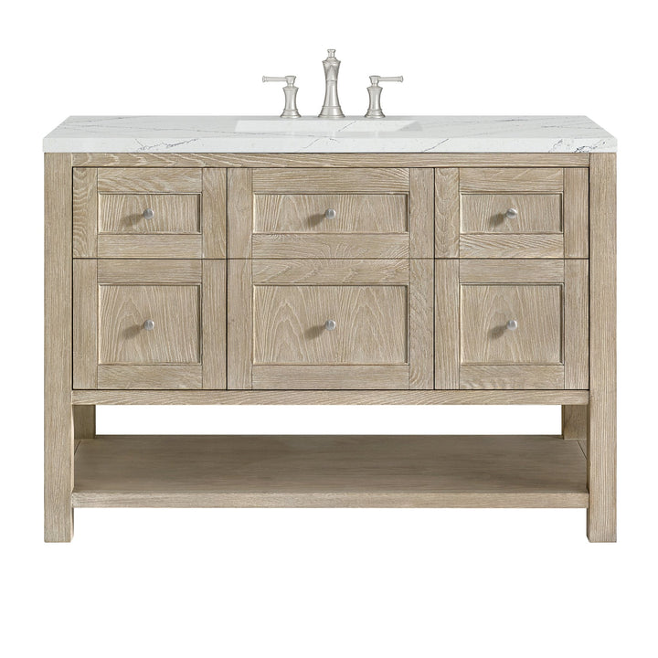 Breckenridge 48" Single Vanity, Whitewashed Oak w/ 3 CM Ethereal Noctis Silestone Top