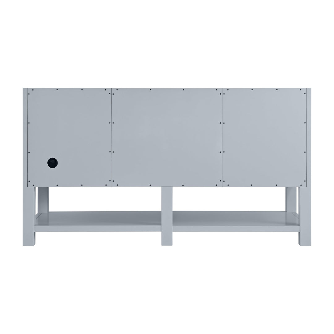 Breckenridge 60" Double Vanity, Serenity Blue, w/ 3 CM Arctic Fall Solid Surface Top