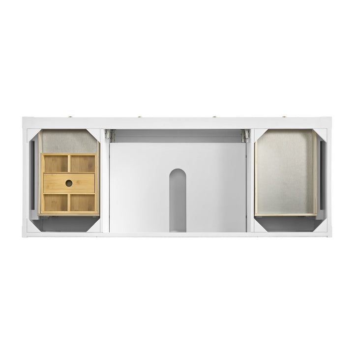Breckenridge 60" Single Vanity, Bright White, w/ 3 CM Arctic Fall Solid Surface Top