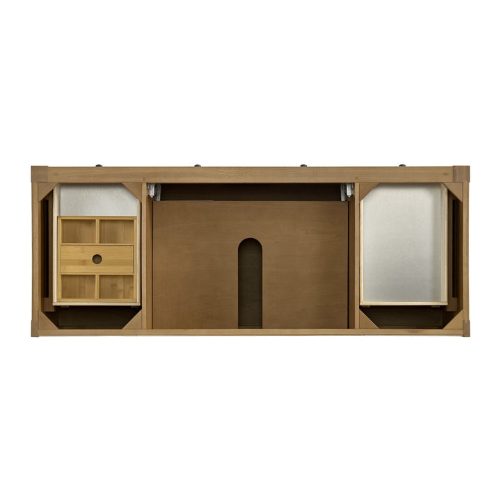Breckenridge 60" Single Vanity, Light Natural Oak, w/ 3 CM Arctic Fall Solid Surface Top