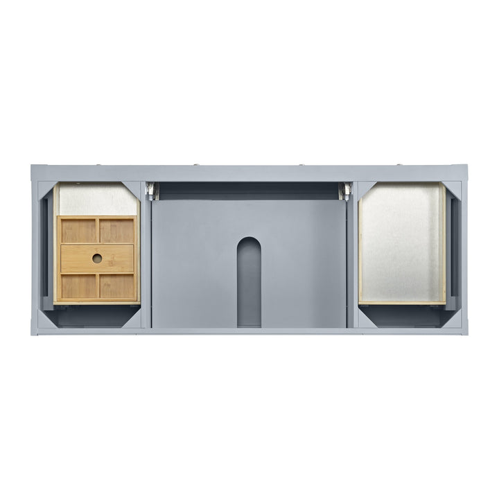 Breckenridge 60" Single Vanity, Serenity Blue, w/ 3 CM Arctic Fall Solid Surface Top