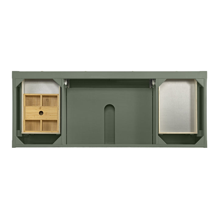 Breckenridge 60" Single Vanity, Smokey Celadon, w/ 3 CM White Zeus Quartz Top