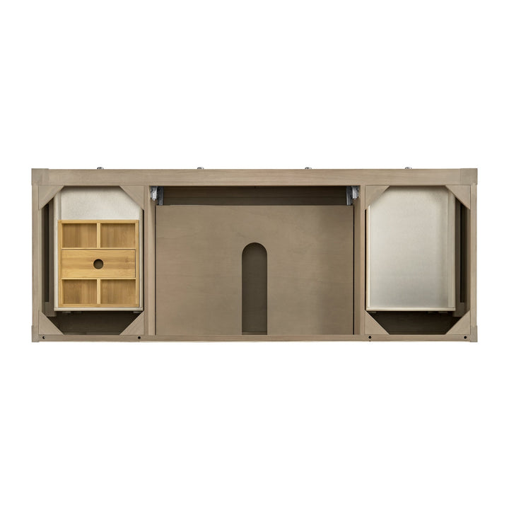 Breckenridge 60" Single Vanity, Whitewashed Oak, w/ 3 CM Arctic Fall Solid Surface Top