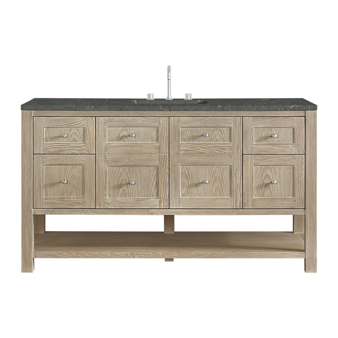 Breckenridge 60" Single Vanity, Whitewashed Oak w/ 3 CM Parisien Bleu Top
