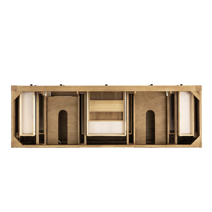 Breckenridge 72" Double Vanity, Light Natural Oak w/ 3 CM Victorian Silver Top w/FreePower Wireless Charger