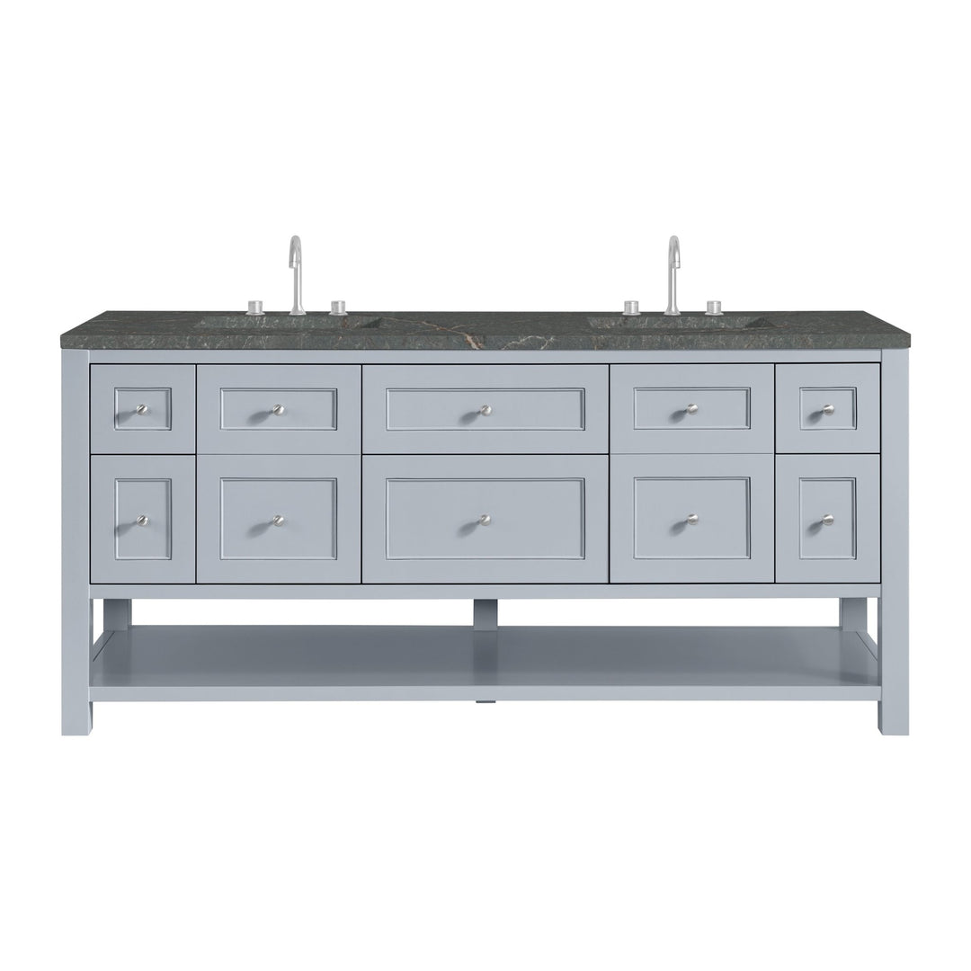 Breckenridge 72" Double Vanity, Serenity Blue w/ 3 CM Parisien Bleu Top