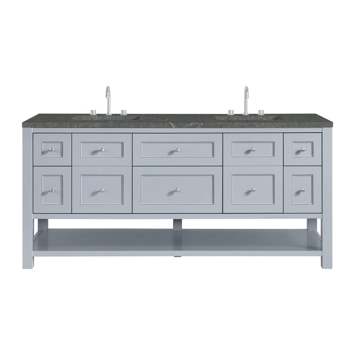 Breckenridge 72" Double Vanity, Serenity Blue w/ 3 CM Parisien Bleu Top w/FreePower Wireless Charger