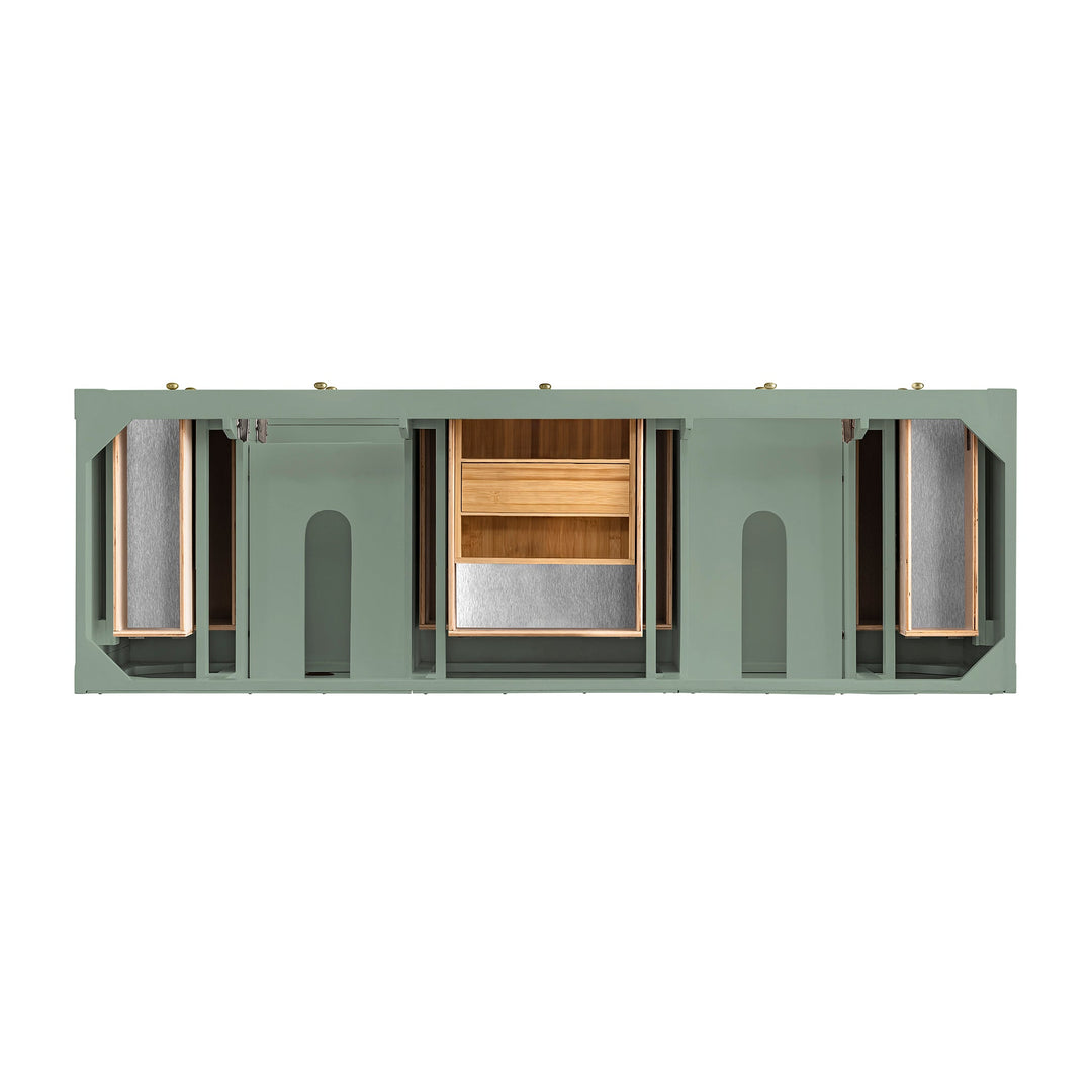 Breckenridge 72" Double Vanity, Smokey Celadon w/ 3 CM Eternal Jasmine Pearl Top w/FreePower Wireless Charger