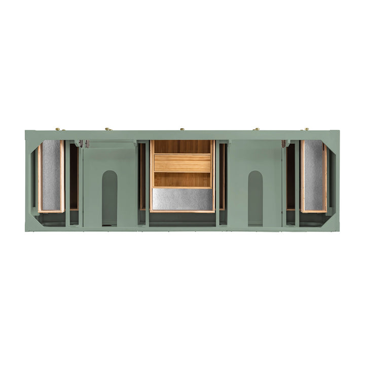 Breckenridge 72" Double Vanity, Smokey Celadon w/ 3 CM Eternal Jasmine Pearl Top w/FreePower Wireless Charger