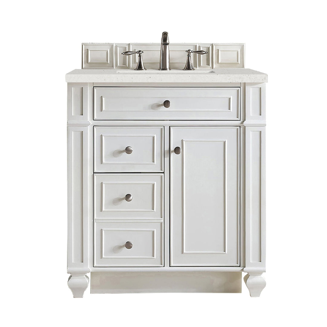 Bristol 30" Single Vanity, Bright White w/ 3 CM Lime Delight Silestone Top
