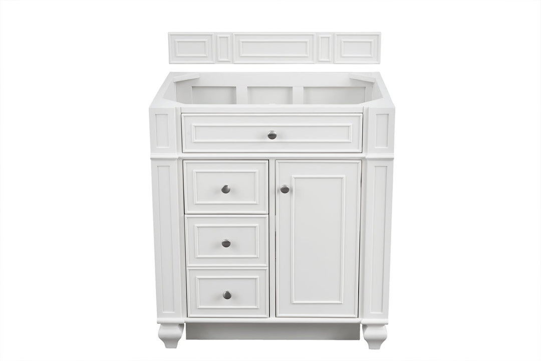 Bristol 30" Single Vanity Cabinet, Bright White