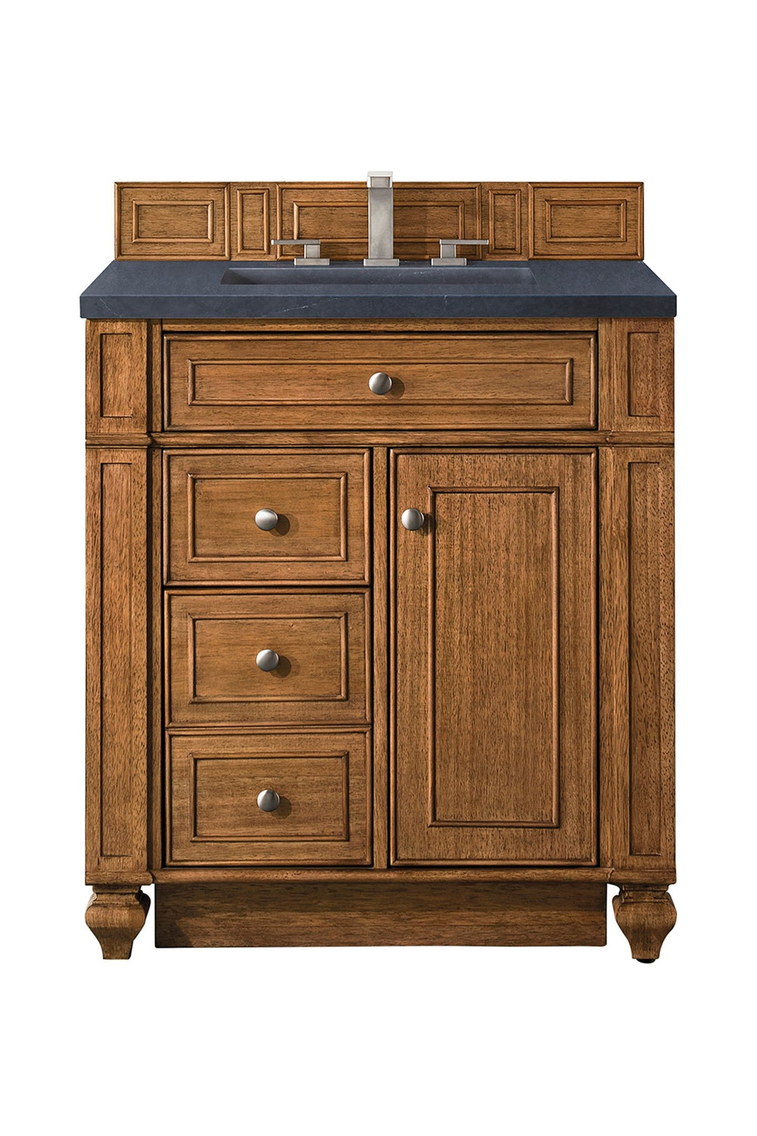 Bristol 30" Single Vanity, Saddle Brown w/ 3 CM Charcoal Soapstone Silestone Top