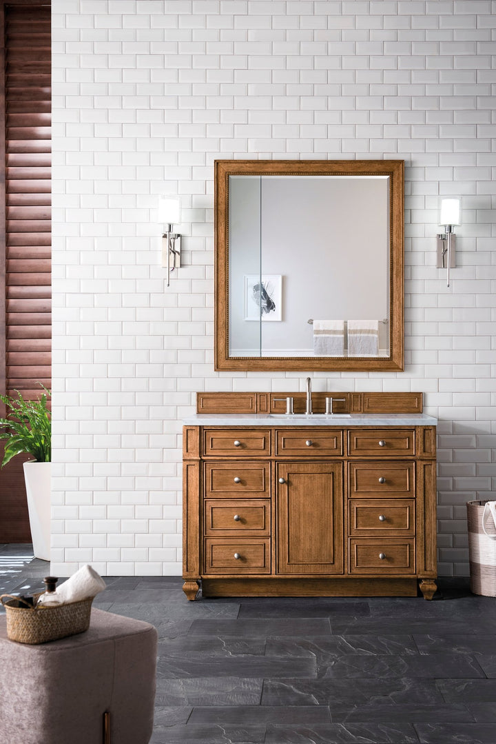 Bristol 44" Rectangular Mirror, Saddle Brown