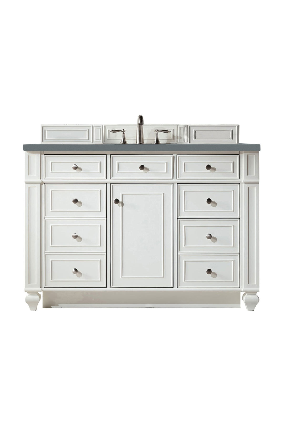 Bristol 48" Single Vanity, Bright White w/ 3 CM Cala Blue Silestone Top