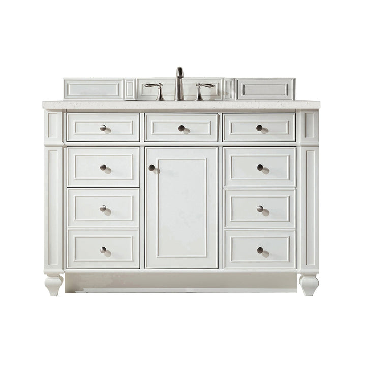 Bristol 48" Single Vanity, Bright White w/ 3 CM Lime Delight Silestone Top