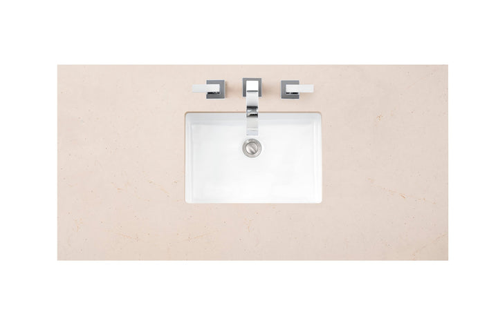 Bristol 48" Single Vanity, Whitewashed Walnut w/ 3 CM Eternal Marfil Silestone Top