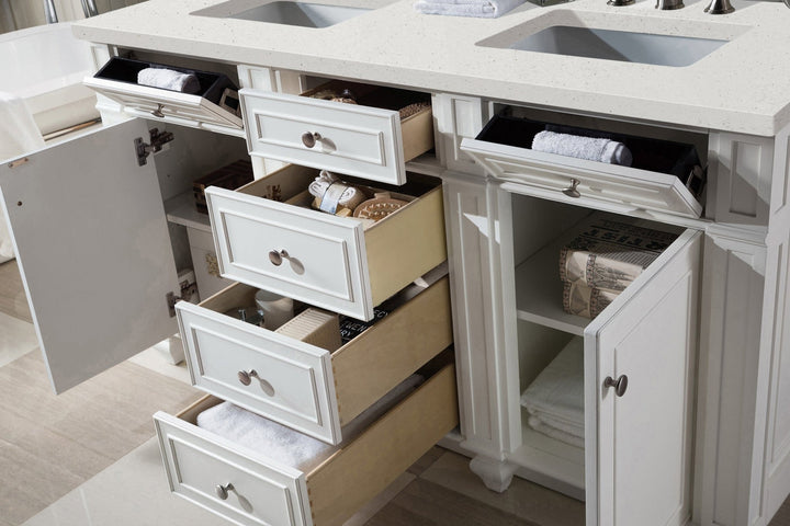 Bristol 60" Double Vanity, Bright White w/ 3 CM Lime Delight Silestone Top