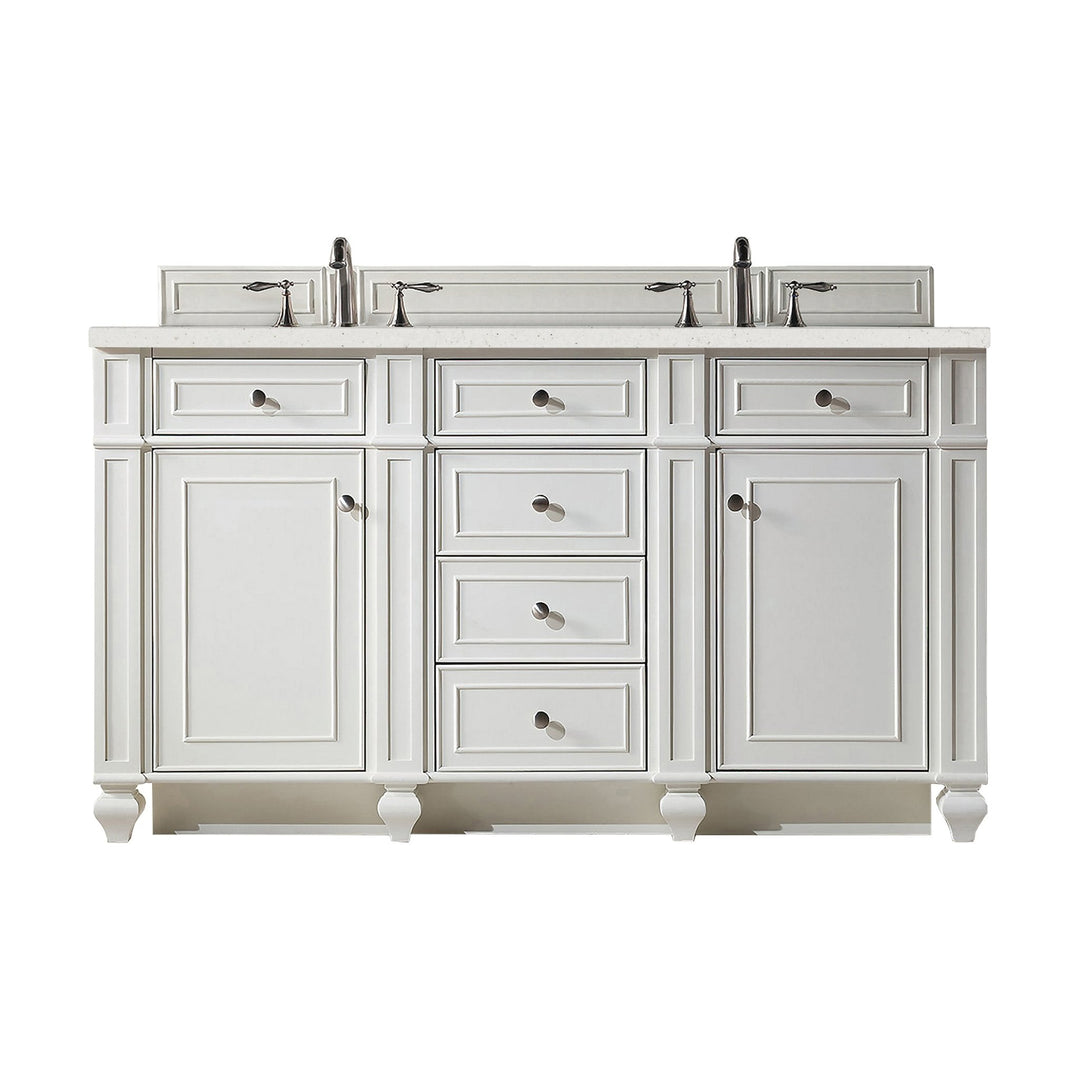 Bristol 60" Double Vanity, Bright White w/ 3 CM Lime Delight Silestone Top