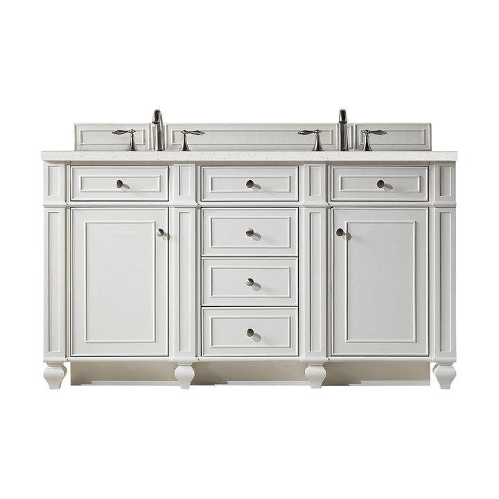 Bristol 60" Double Vanity, Bright White w/ 3 CM Lime Delight Silestone Top