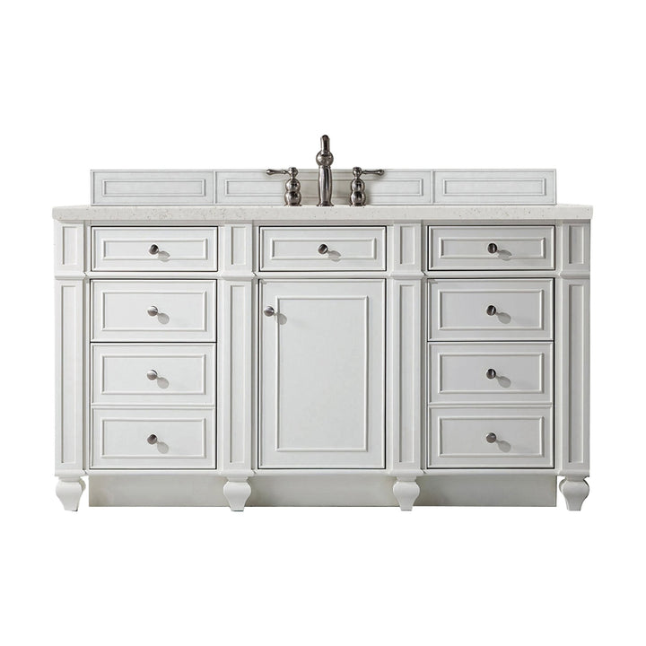Bristol 60" Single Vanity, Bright White w/ 3 CM Lime Delight Silestone Top