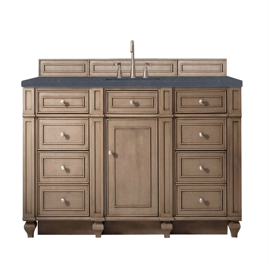 Bristol 60" Single Vanity, Whitewashed Walnut w/ 3 CM Charcoal Soapstone Silestone Top