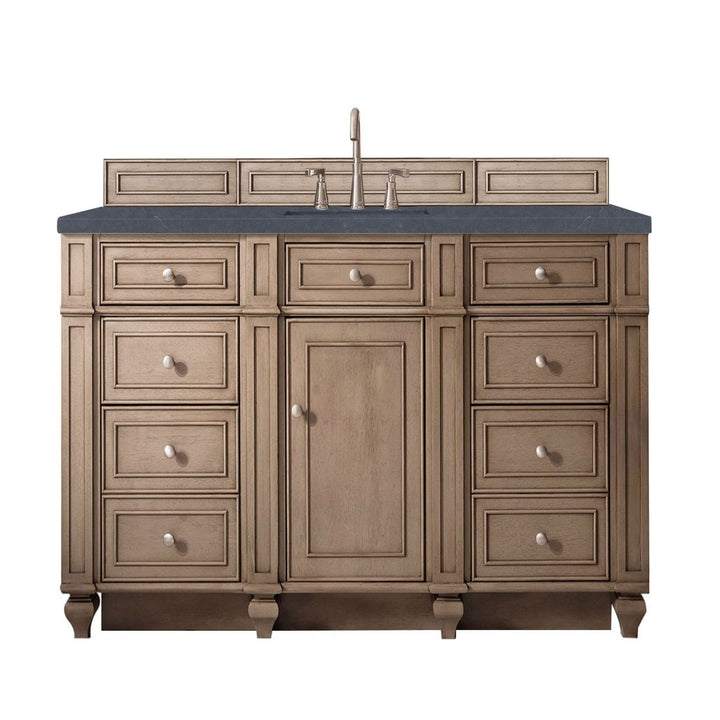 Bristol 60" Single Vanity, Whitewashed Walnut w/ 3 CM Charcoal Soapstone Silestone Top