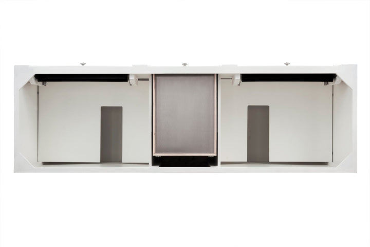 Bristol 72" Double Vanity, Bright White w/ 3 CM Ethereal Noctis Silestone Top w/FreePower Wireless Charger