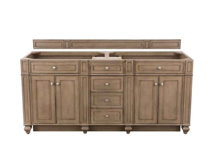 Bristol 72" Double Vanity Cabinet, Whitewashed Walnut