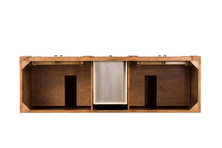 Bristol 72" Double Vanity, Saddle Brown w/ 3 CM Eternal Jasmine Pearl Silestone Top w/FreePower Wireless Charger