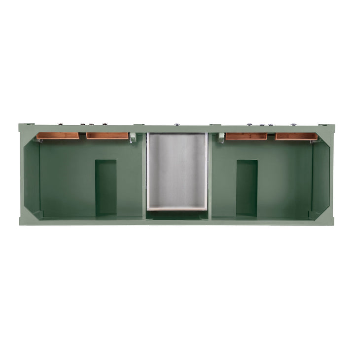 Brittany 72" Double Vanity, Smokey Celadon w/ 3 CM Victorian Silver Top w/FreePower Wireless Charger