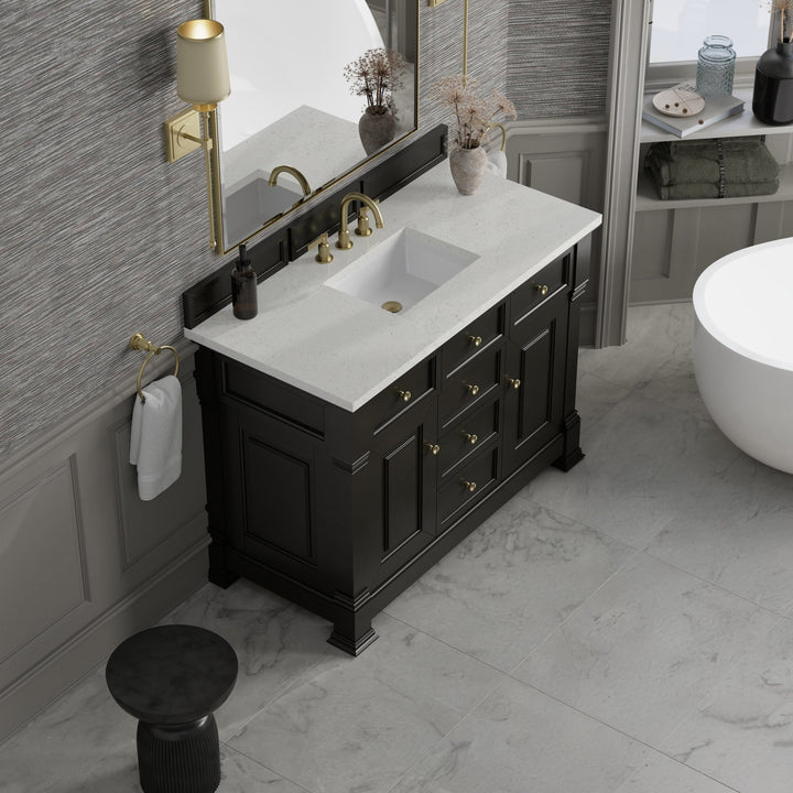 Brookfield 48" Single Vanity, Black Onyx w/ 3 CM Lime Delight Silestone® Top