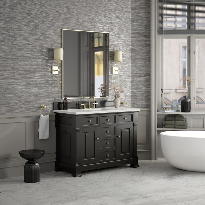 Brookfield 48" Single Vanity, Black Onyx w/ 3 CM Lime Delight Silestone® Top