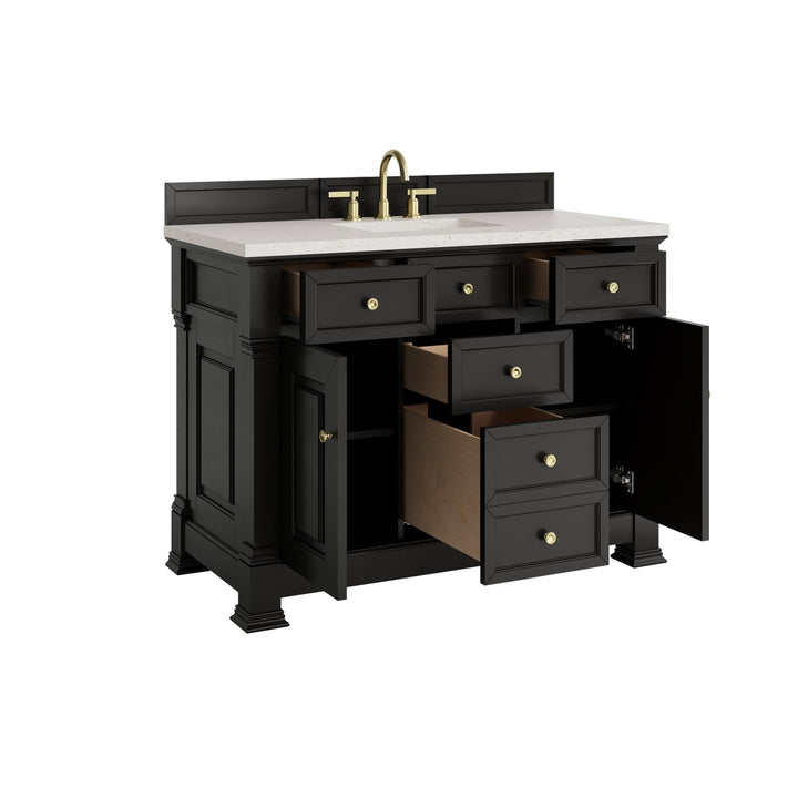 Brookfield 48" Single Vanity, Black Onyx w/ 3 CM Lime Delight Silestone® Top